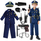 Udekit Police Cosutme For Kids, Police Officer Costume Uniform Set With Accessories For Kids Boys Girls Halloween Cosplay Party For Age 6 To 8