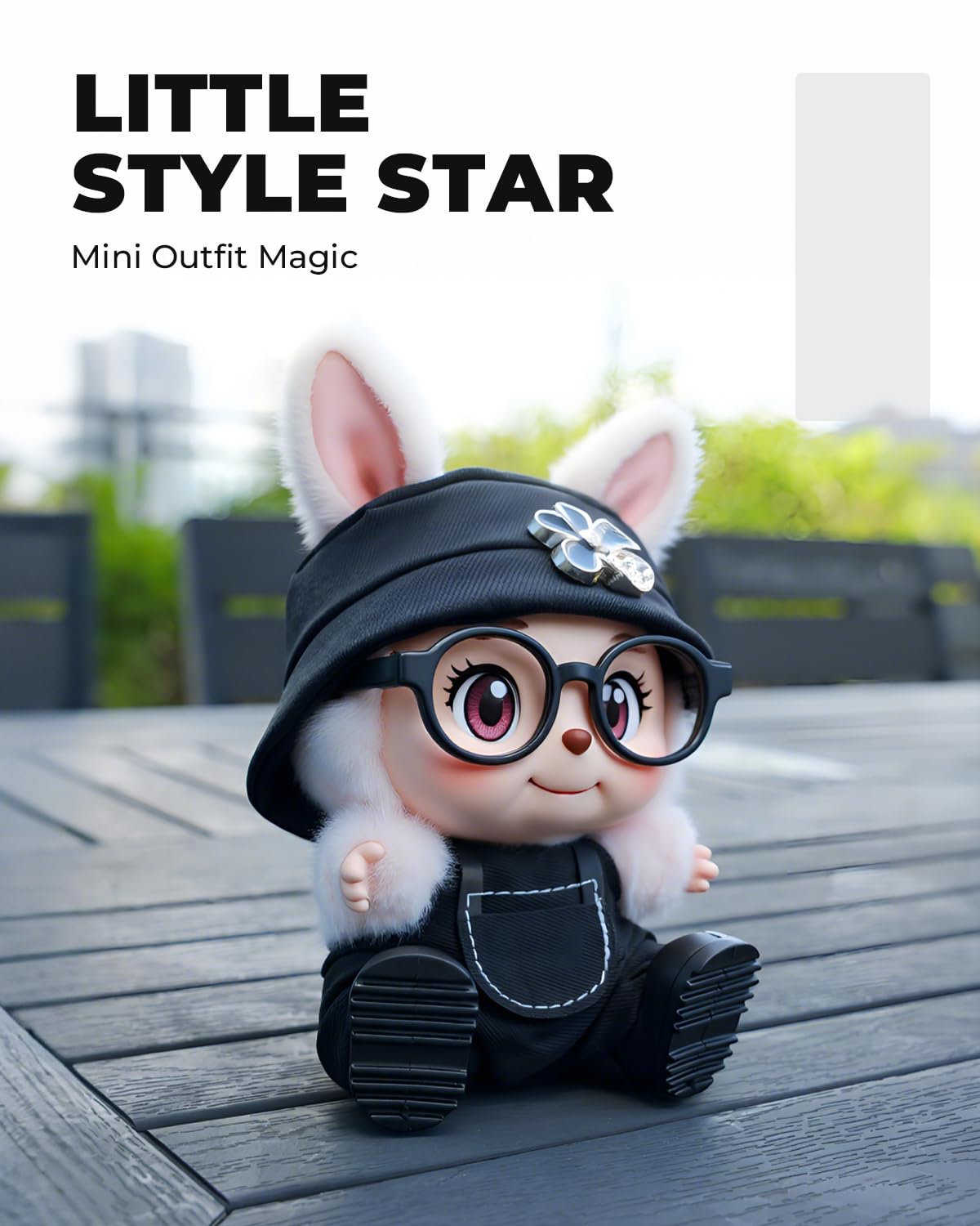 4pcs Dolls Outfit Set  Hat & Overalls for 17 cm Doll Clothes Accessories Suit  Stylish Clothes for Doll  Cute Outfits for Dress up Unique Style with enhanced Fabric  Black