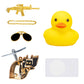 Wonuu Rubber Duck Car Ornaments Cool Yellow Duck Car Dashboard Decorations Squeaky Glasses Duck With Propeller Helmet For Car Ccessories Dashboard (Y-Gold)