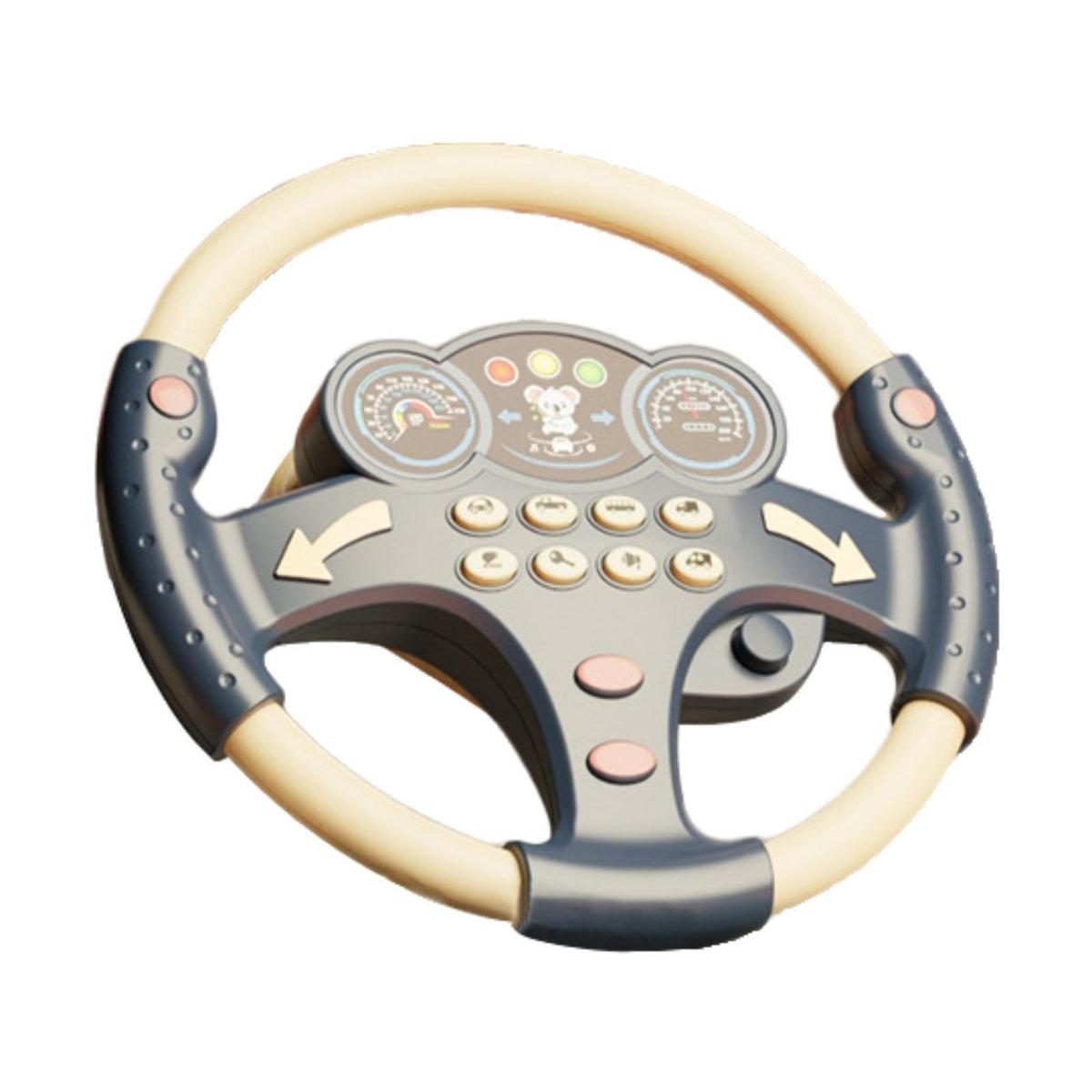Merishopp Simulated Steering Wheel Sensory Pretend Driving Seat Toy For Kids Baby Gift Blue