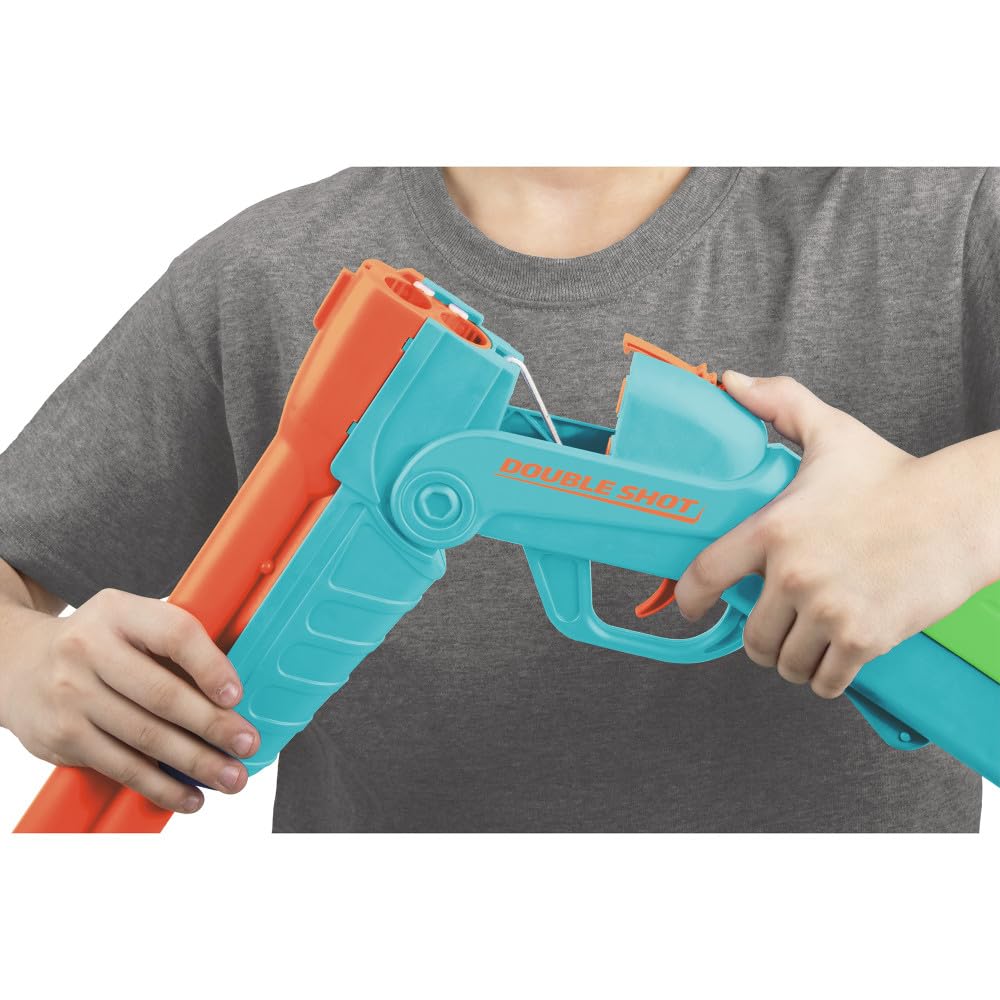 Air Warriors: Over Under Double Shot - Dart Blaster, 4 Accu-Blast Darts & Shells, Double-Barrel, Automatic Shell Ejection, Kids