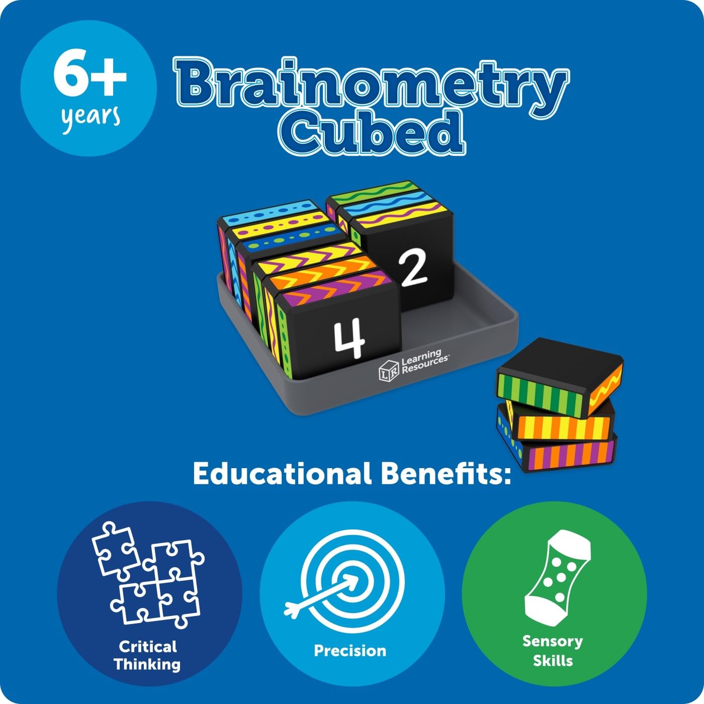 Learning Resources Brainometry Cubed, 3D Puzzle, Fidget Toys, Puzzles, Sensory Toys, Fidget Cube, Brain Games, Math Manipulative