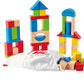 Hape Maple Wood Kids Building Blocks Stacking Wooden Block Educational Toy Set For Toddlers, 50 Brightly Colored Pieces In Assorted Shapes And Sizes