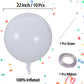 Kalor 22 Inch Milk White Mylar Balloons, 10Pcs Big Metallic Balloons,Large 4D Giant Round Foil Balloon For Birthday Party Baby Shower Gender Reveal Decoration And Supplies