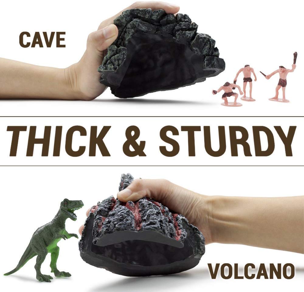 Imagination Generation Prehistoric Playset - 100 Pieces Mini Dino Figures, Educational Booklet, Play Mat & Storage - TCFG-002
