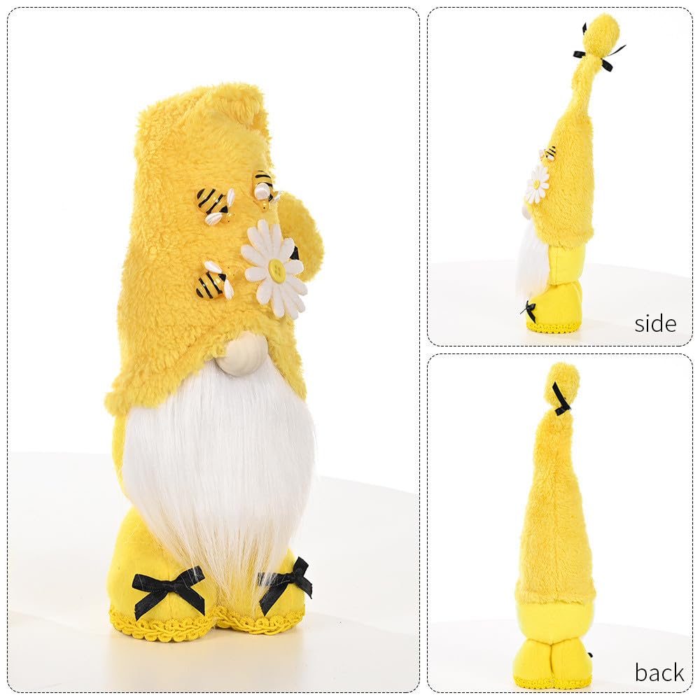 Vivianyo Hd 14Inch Gnomes Plush Decorations With Bumble Bee & White Daisy Decorative Standing Summer Mr Gnomes Swedish Collectib