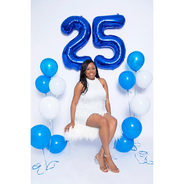 25 Balloon Number, Metallic Blue Number 25Th Birthday Balloons 40 Inch, 25 Or 52 Years Old Metallic Blue Birthday Decorations Fo