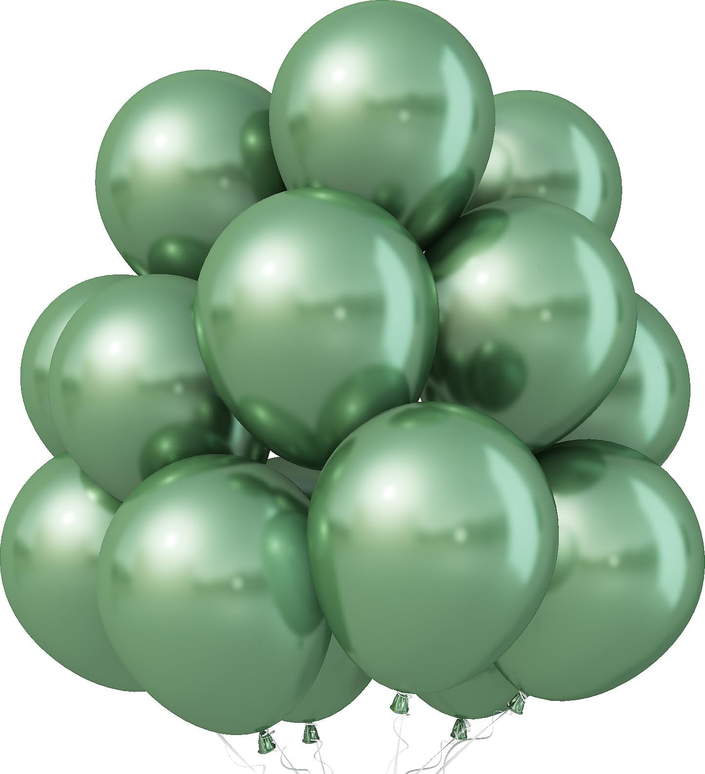 Jobkoo Metallic Green Balloons, 12Inch Chrome Dark Green Balloons 30Pcs Retro Sage Olive Green Metallic Party Balloons Hunter Gr