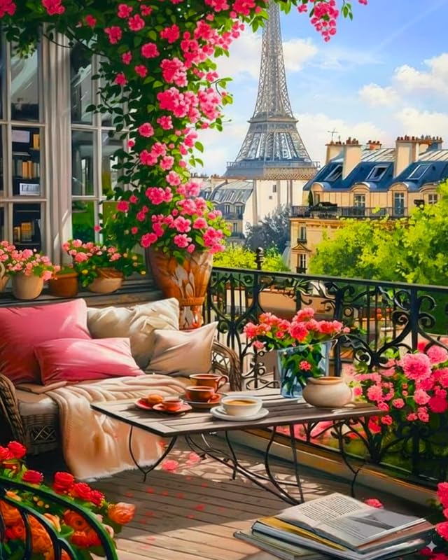 Tulip N Turtle An Evening In Paris Diy Acrylic Paint By Number Kit For Adults Beginner Canvas Painting By Number Acrylic Paintin