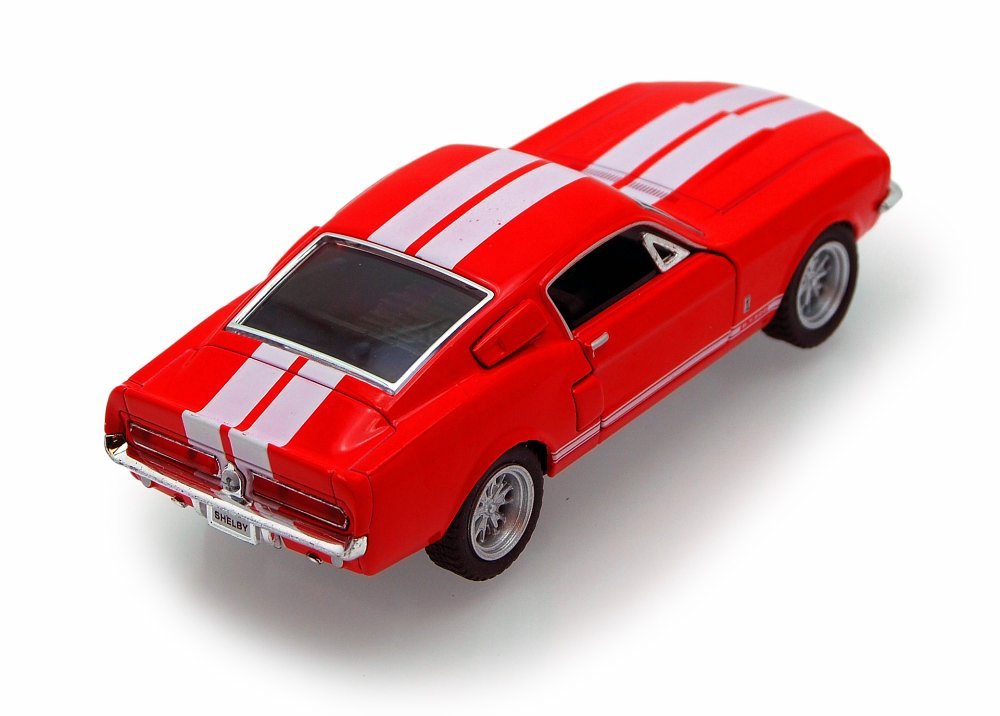 Kinsmart 1967 Ford Shelby Mustang Gt500 Red 1:38 Scale 5 Inch Die Cast Model Toy Race Car W/Pullback Action