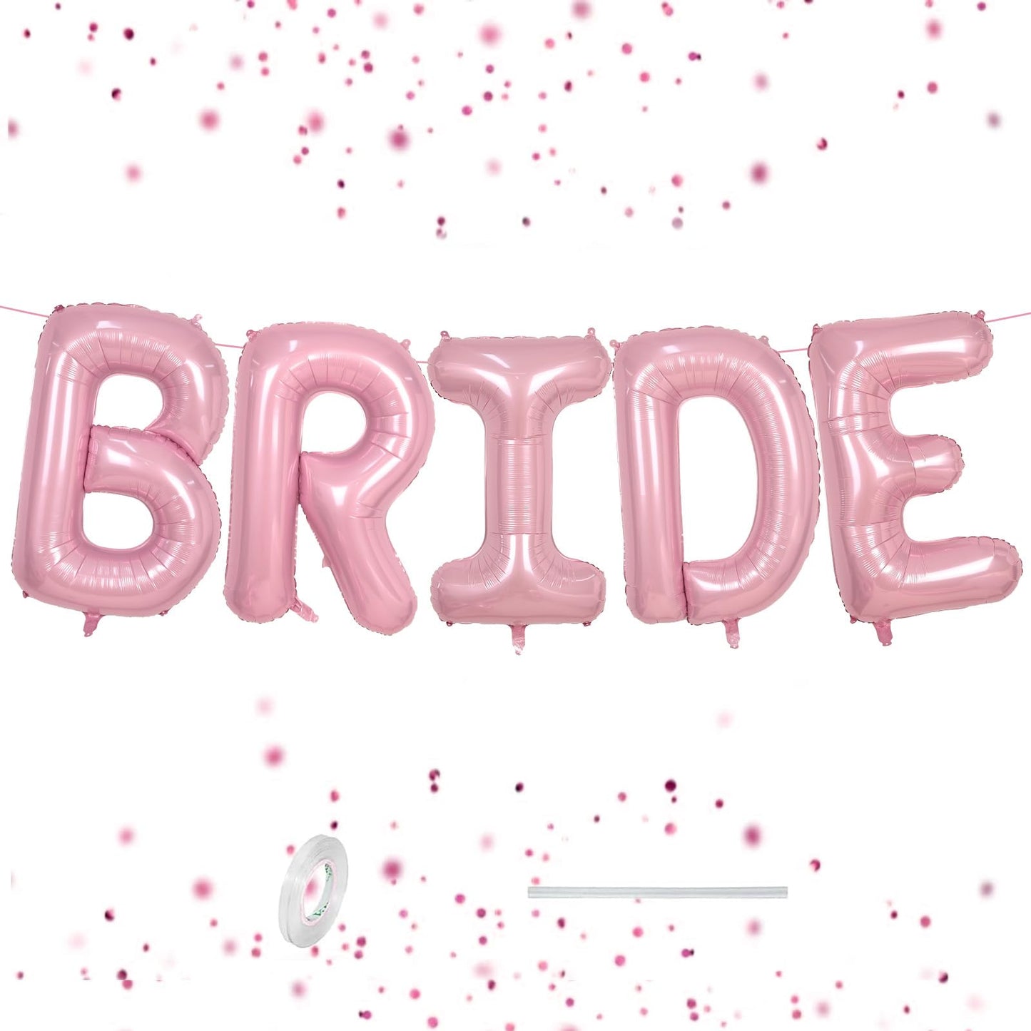 40 Inch Pink BRIDE Balloons, Large Letter Balloons Foil Helium Balloon, Foil Big Alphabet Balloon, Pink Letters for Wedding Enga