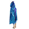 Qiaoniuniu Dinosaur Cape Dragon Hooded Cloak Halloween Costume Boy Girl Toddler Dress Up Clothes 3-8 Years Old Color Blue