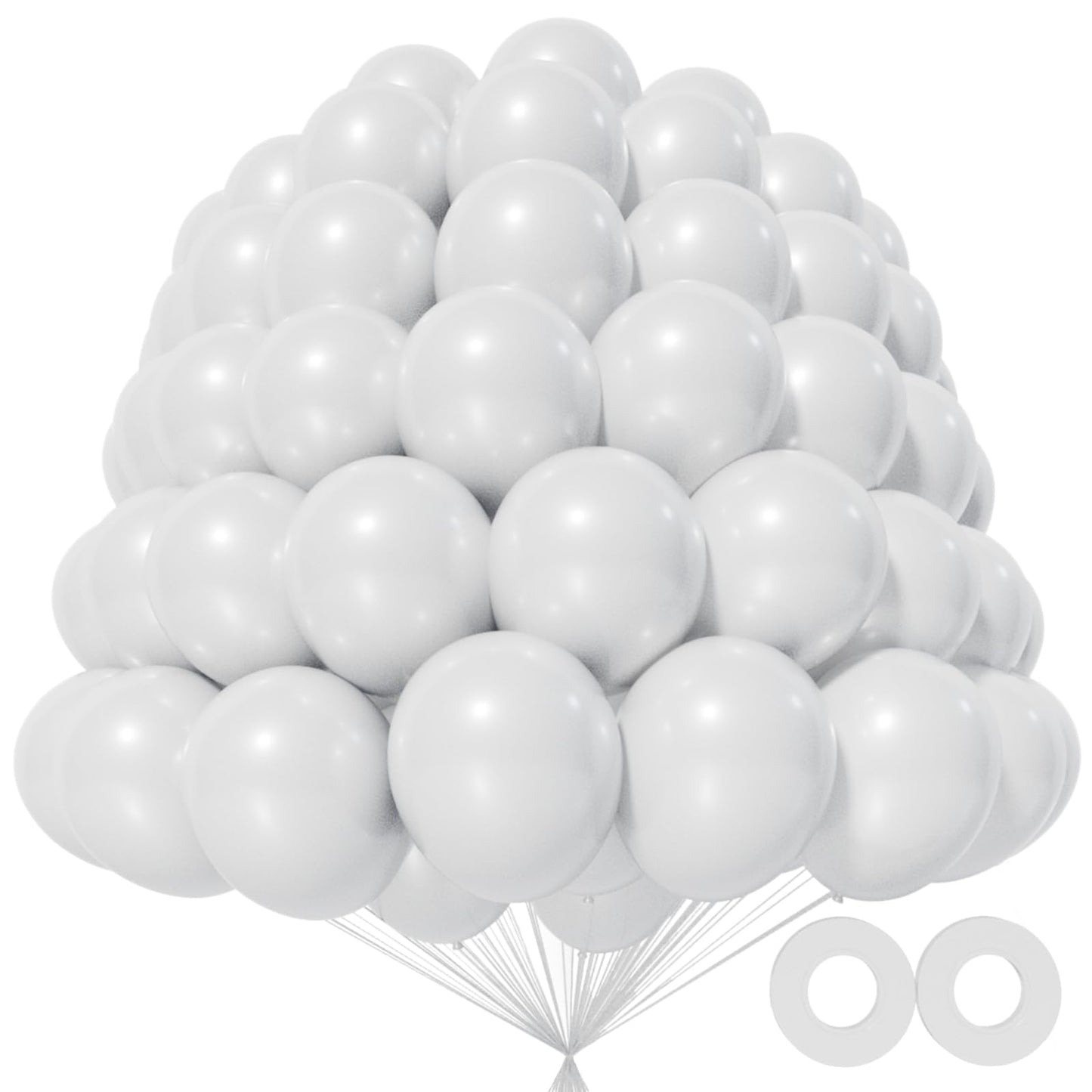 Kawkalsh 200Pcs 5 Inch White Balloons, Small Mini Latex Balloons For Party Birthday Baby Shower Anniversary Festival Arch Garlan