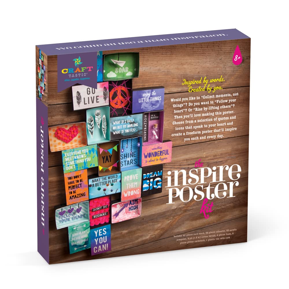 Craft-tastic - Inspire Poster Kit - Design a One-of-a-Kind Freeform Poster - Ages 8+