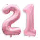 40 Inch Pink 21 Balloon Numbers, Large Number 21 Balloons Pink Foil Number Balloons, Light Pink 21st Foil Birthday Balloons for 