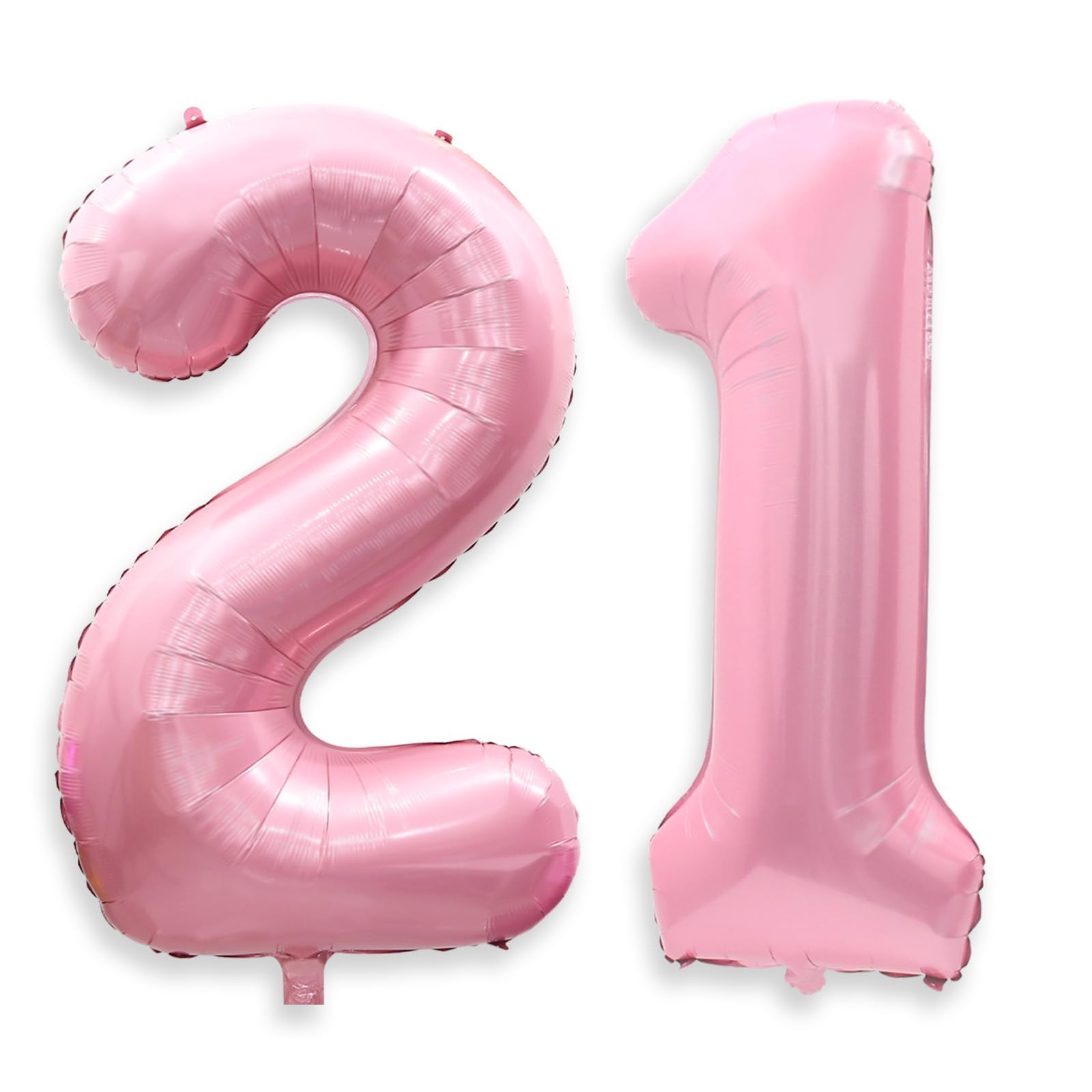 40 Inch Pink 21 Balloon Numbers, Large Number 21 Balloons Pink Foil Number Balloons, Light Pink 21st Foil Birthday Balloons for 