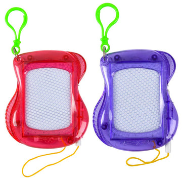 Bedwina Mini Magnetic Drawing Board For Kids - (Pack Of 6) Backpack Keychain Clip Drawing Boards, Erasable Doodle Sketch Writing Pad Boys & Girls, Birthday Kids Party Favors
