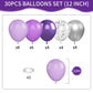 Purple And Silver Balloons, 12 Inch Purple Balloons,Silver Confetti Balloon Pastel Purple Metallic Purple Balloons,For Wedding B