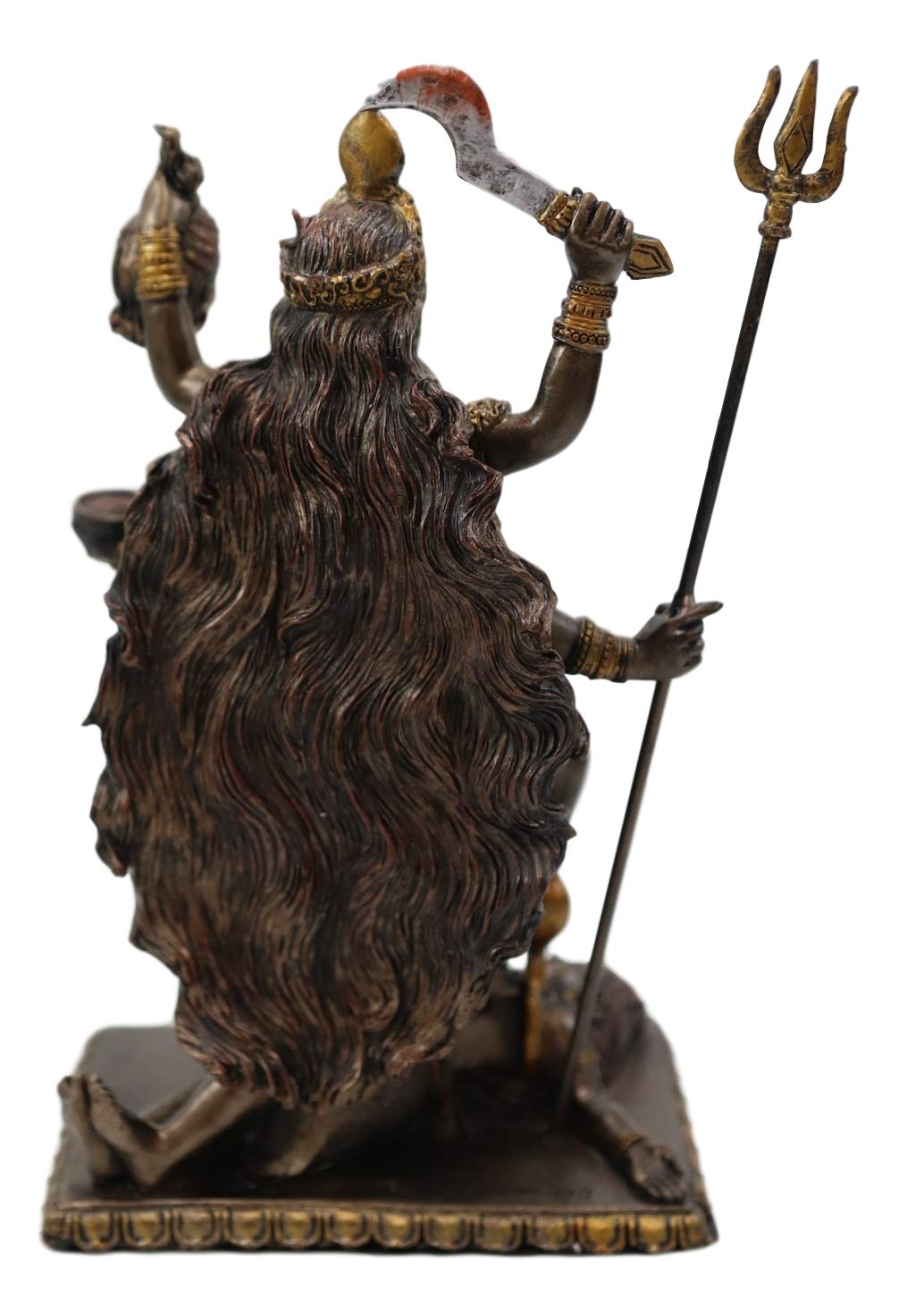 Ebros Gift Hindu Goddess Kali Statue, Medium Bronze Patina Hand Painted Resin Figurine, Altar Decor, Trampling Over Lord Shiva