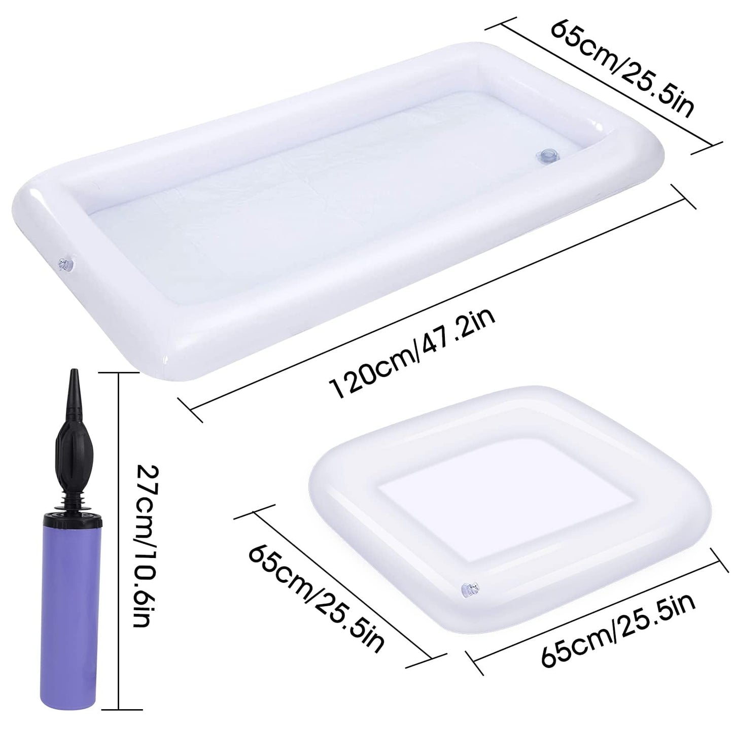 Jxzdle 3 Pack Inflatable Ice Serving Bar Pool Party Buffet Drink Cooler Floating Ice Tray Food Drink Containers For Summer Parti