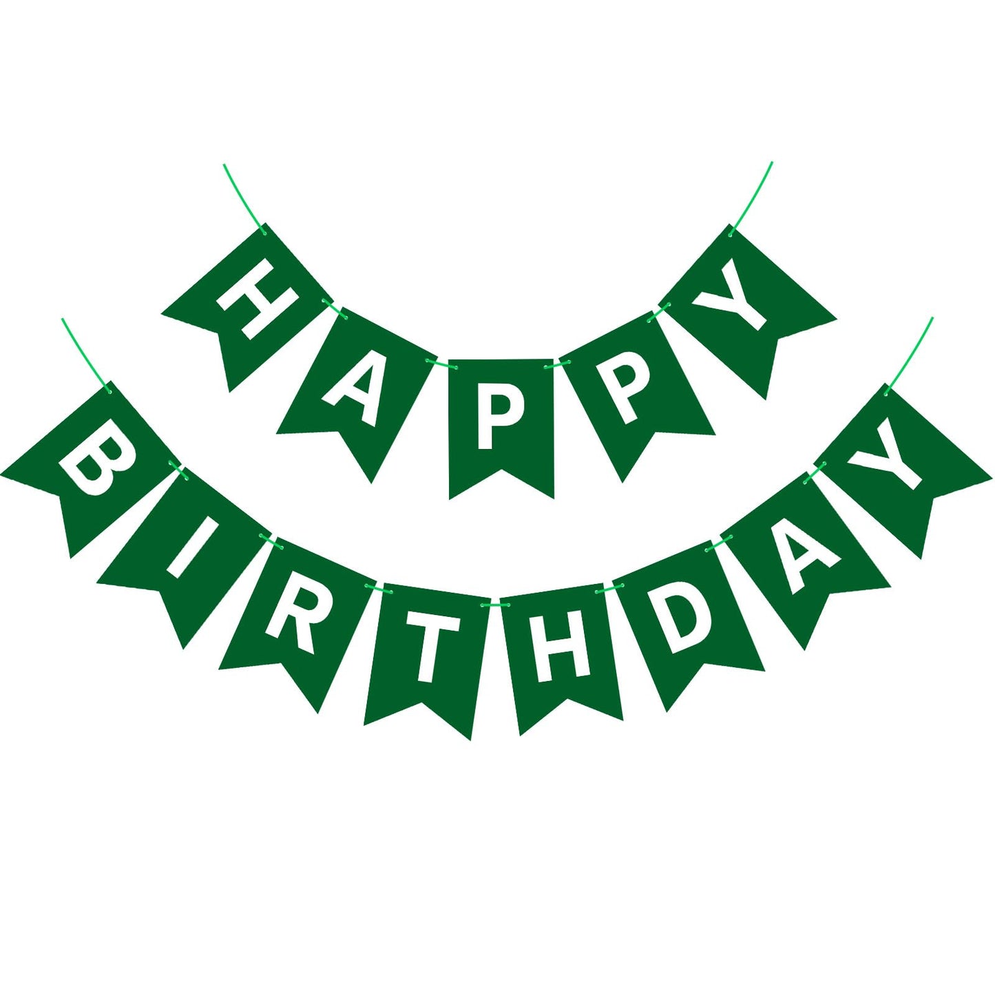 Waenerec Dark Green Happy Birthday Banner Sign Birthday Bunting Banner Garland For Kids Girl Woman Birthday Tea Party Decorations Bunting Flag Birthday Party Supplies