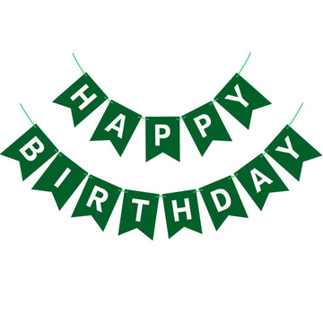 Waenerec Dark Green Happy Birthday Banner Sign Birthday Bunting Banner Garland For Kids Girl Woman Birthday Tea Party Decorations Bunting Flag Birthday Party Supplies