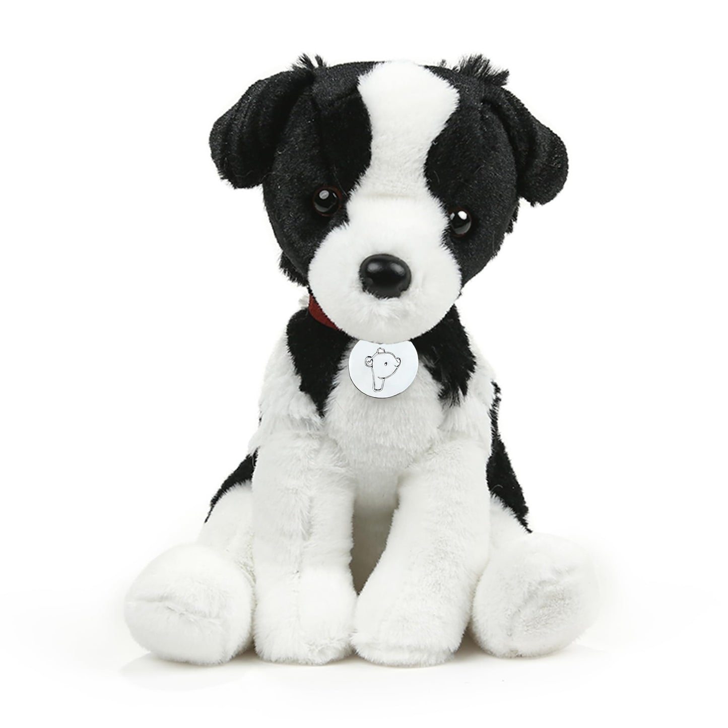 Plushland Realistic Stuffed Dog Stuffed Animals Plush Toys Collar  enhanced Pawpal Stuffed Plush Puppy Cats and Dogs Toy for Boys and Girls 8 Inches (Border Collie with Collar)