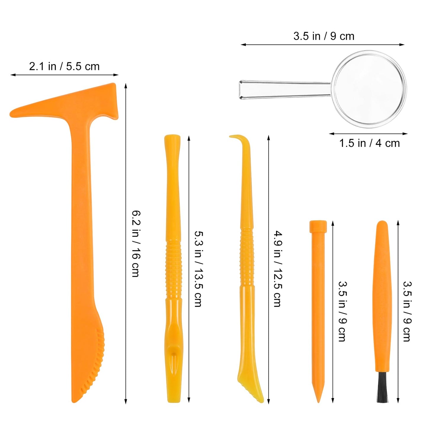 ibasenice 3 Sets Dinosaur Dig Tools Kit for Dino Fossils Educational Excavation Kits STEM Science with Mini Hammer Chisel Brush