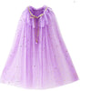 Lovely Mermaid Girls Cape Cloak Princess Shining Halloween Christmas Dress Up Birthday (Purple)