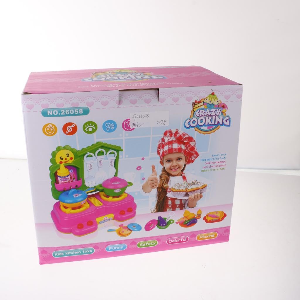 ZOOMELLA Blue Kitchen Play Set with Lights & Sounds Kids Cooking Pretend Play Set 18 Pieces/Set| Kitchens|Toys & Hobbies | Kitch