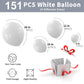 Labeol White Balloons Different Sizes 151Pcs 18/12/10/5 Inch White Balloon Garland Arch Kit Quality Latex Balloons White Decorations For Wedding Party Birthday Baby Shower Graduation