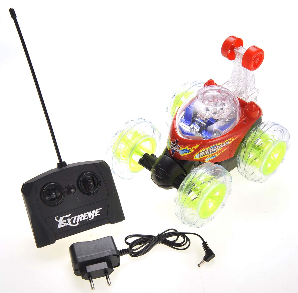 Rc Stunt Twister Car W/ Light & Music (Red)