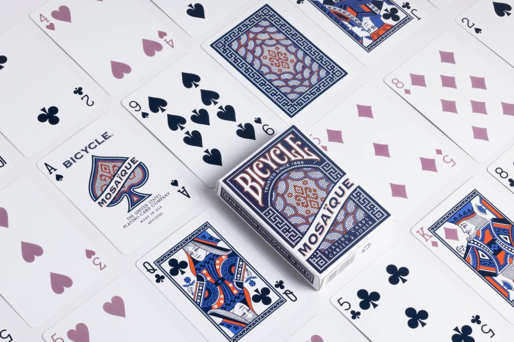 Bicycle Mosaique Playing Cards - Small Blue Cardboard Deck - Model INT02491