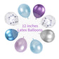 Frozen Balloons, 12 Inch Purple Blue White And Silver Balloons With Snowflake Balloons For Girls Frozen Theme Party Supplies Ice