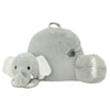 Soft Landing | Nesting Nooks | Soft And Cuddly Portable Back Rest And Reading Pillow With Storage Pocket - Elephant , Grey 15 X 23 X 14 Inches