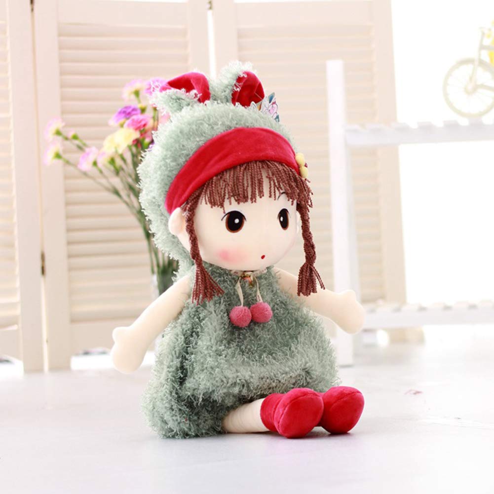 Plush Baby Doll Girl With Clothes, 17.7 Sweetheart Rag Doll Cozy Cuddle Soft Baby Doll For Kids Babies,Plush Stuffed Toy With Hat Skirt Plush Toy Baby Girls Sleeping Partner Doll Xmas Birthday Gift