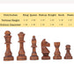 LuckyWish Large Wood Chess Pieces - 4.3 Inch King, Brown, Chess Pieces Only