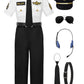 Relibeauty Pilot Costume For Kids With Accessories Airline Captain Pilot Costume Dress Up Career Day,150