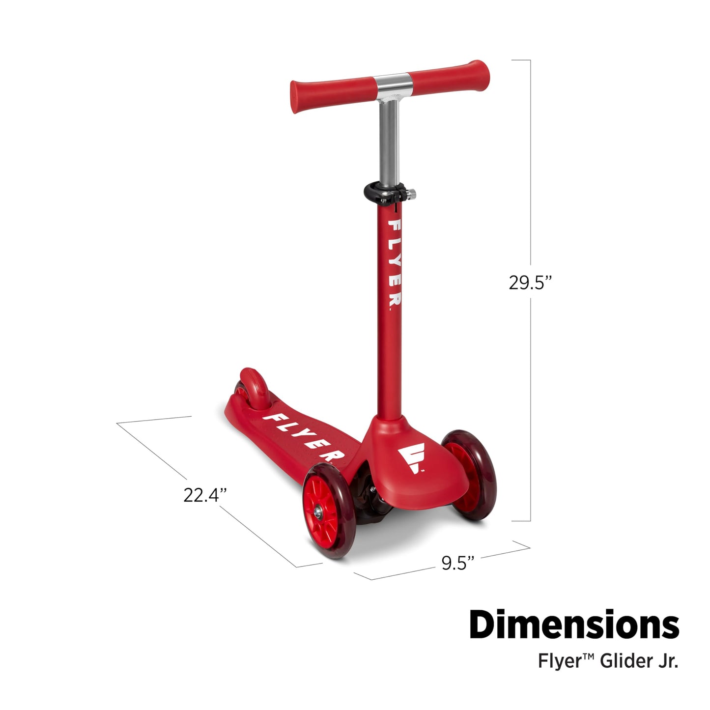Flyer Glider Jr., Radio Flyer Lean To Steer Toddler Scooter, Red, For Kids Ages 2-5 Years