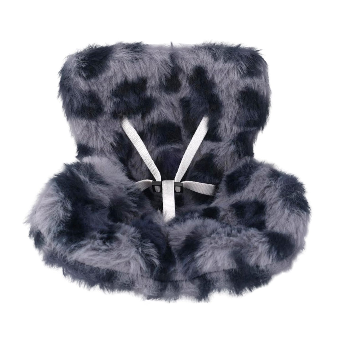Car Seat for Dolls  Cute Safety Decorative Sofa with Soft Furry Cushion  Air Vent Clip Display Chair Stylish Car Desktop Decor for Blind Box Toys & Collectible Dolls (Blue Gray Leopard)