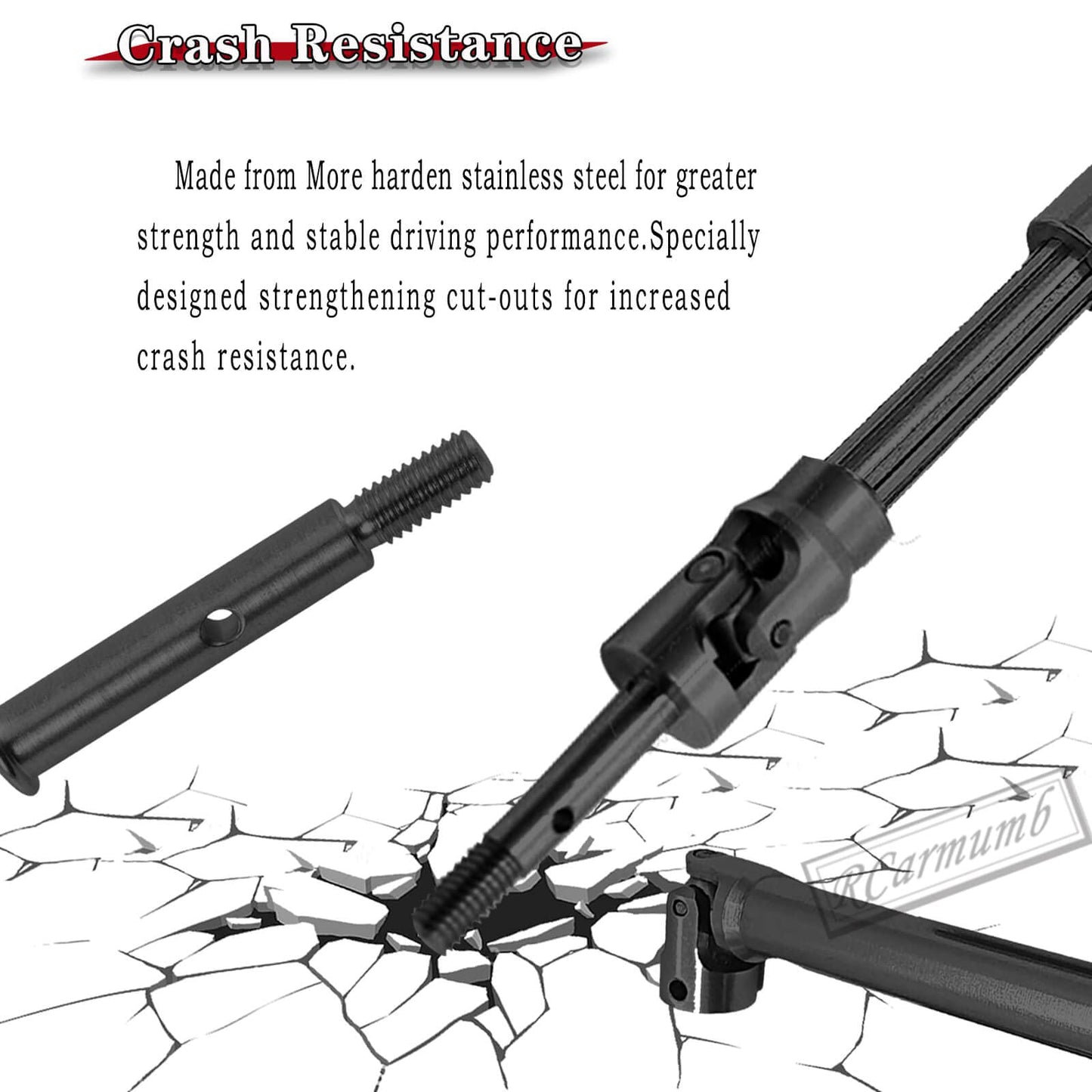 Rcarmumb Upgrades Part For 1/10 Stampede Vxl 2Wd,Rustler Vxl 2Wd,Slash Vxl 2Wd,Hoss Vxl 2Wd,Rear Stainless Steel Drive Shaft Cvd