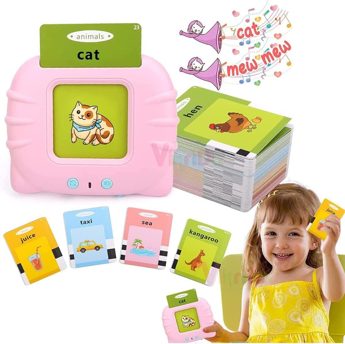 Bestie Toys Flash Cards For Kids Reading Early Talking Flashcards Toy 112 Pcs Card