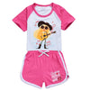 Hecendolame Short Sleeve cute Costume Princess suit Kids Children Girls T-shirt and Shorts Outfit Sets Rose red to 9-10years