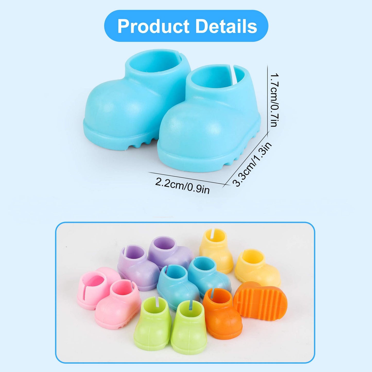 Winsenpro 10Pairs Doll Shoes Compatible with Labubu Doll 10 Colors of Shoes for 17cm Doll