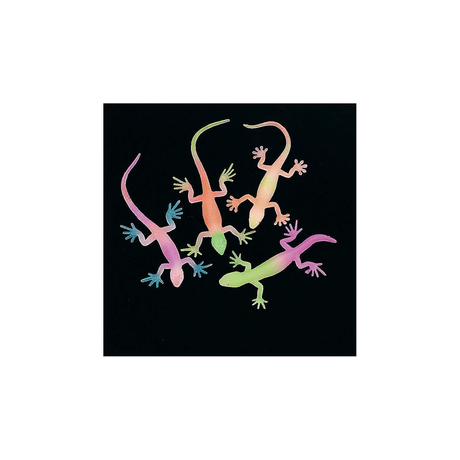 Fun Express Glow in The Dark Neon Painted Lizards - Toys - 12 Pieces