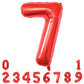 Toniful 40 Inch Red Large Numbers Balloons 0-9, Number 7 Digital 7 Helium Balloons, Foil Mylar Big Number Balloons For Birthday