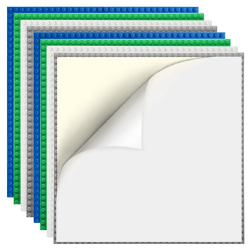 Etarnfly 8 Pack Peel-And-Stick Building Baseplates, 10   X10    Classic Self-Adhesive Boards - 100% Compatible With All Major Br