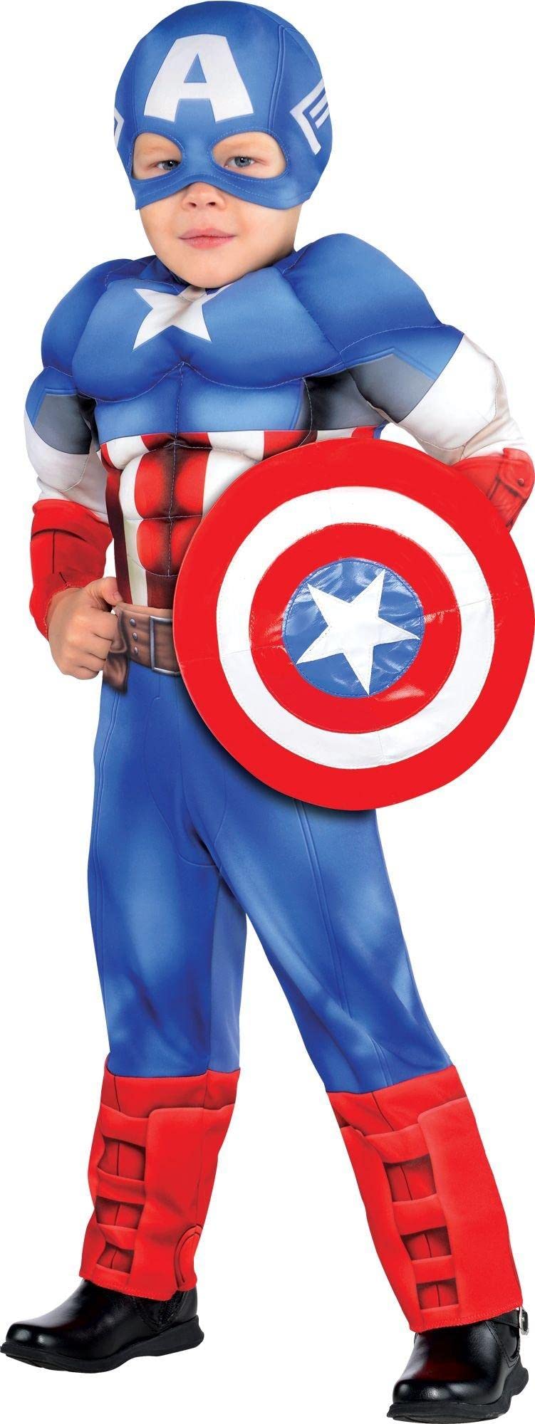 Suit Yourself Classic Captain America Muscle Halloween Costume For Toddler Boys, 2T, Includes Jumpsuit And Mask