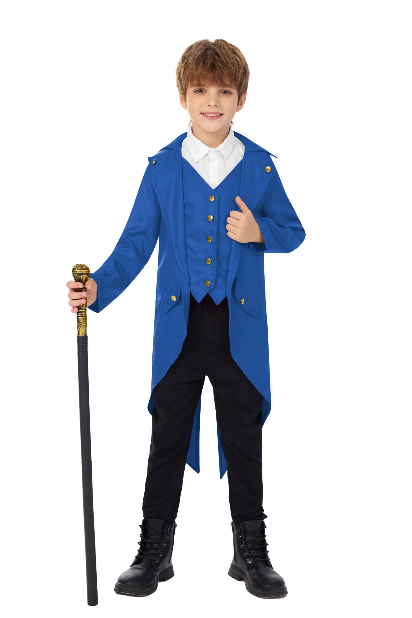 Besserbay Halloween Boys Steampunk Gothic Renaissance Medieval Jacket Retro Vampire Tailcoat Blue 4 Years