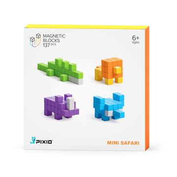 Pixio Mini Safari - Magnetic Blocks Building Toys In Pixel Art Style - Arts And Crafts Kids Toys - Building Blocks - Learning To